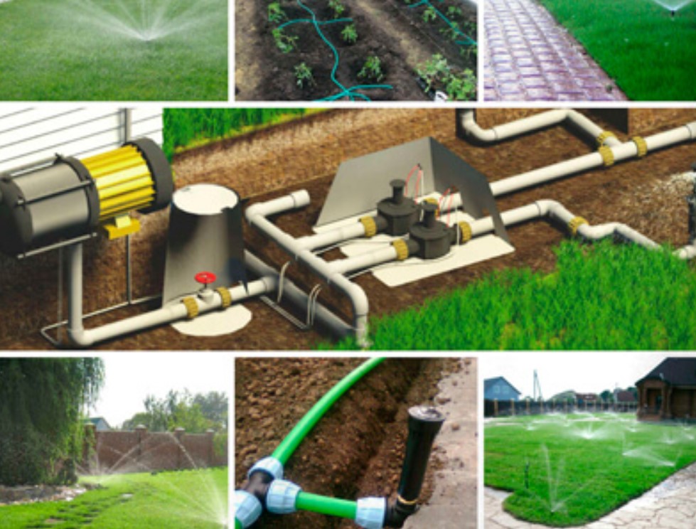 Modernes Bewässerungssystem im Garten